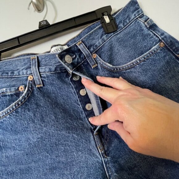 Agolde Women's Blue Jean Shorts - Picture 8 of 13